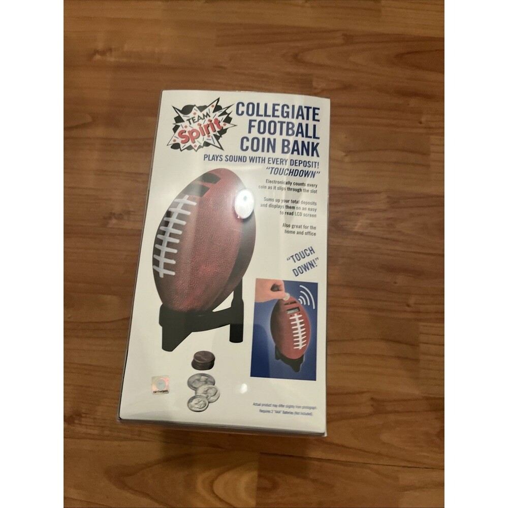 Football Coin Piggy Bank Authentic Feel "Touchdown Sound" Virginia Tech Hokies - Picture 8 of 16